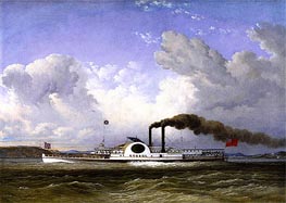 The Steamship Quebec, 1853 by Cornelius Krieghoff | Painting Reproduction