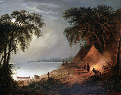 Indian Burial, n.d. by Cornelius Krieghoff | Painting Reproduction