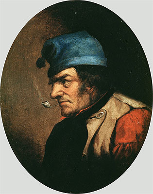 Habitant with Blue Tuque and Pipe, 1850s by Cornelius Krieghoff | Painting Reproduction