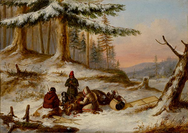 Moose Hunters, c.1859 by Cornelius Krieghoff | Painting Reproduction