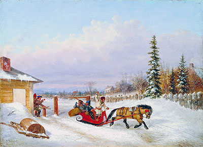 The Toll Gate, 1861 by Cornelius Krieghoff | Painting Reproduction