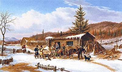 Return from the Hunt, 1871 by Cornelius Krieghoff | Painting Reproduction