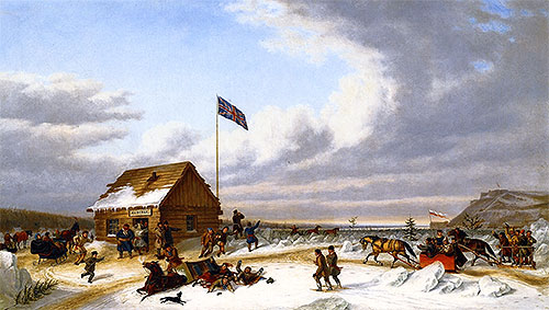 The New Year's Day Parade, 1871 by Cornelius Krieghoff | Painting Reproduction