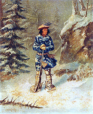 In Doubt of Track, 'Iroquois' Indian, c.1868 | Cornelius Krieghoff | Painting Reproduction