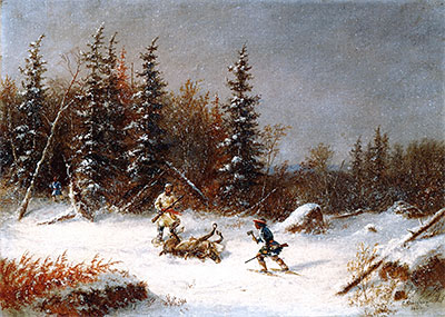 The Caribou Hunters, 1866 | Cornelius Krieghoff | Gemälde Reproduktion