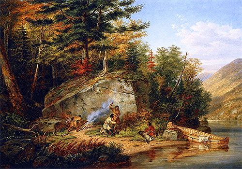 Chippewa Indians at Lake Huron | Cornelius Krieghoff | Painting Reproduction