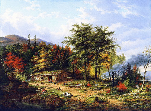 Clearing Land near the St. Maurice River, 1860 | Cornelius Krieghoff | Painting Reproduction
