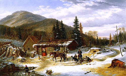 Bringing in the Deer | Cornelius Krieghoff | Painting Reproduction