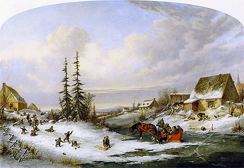Playtime, Village School | Cornelius Krieghoff | Painting Reproduction