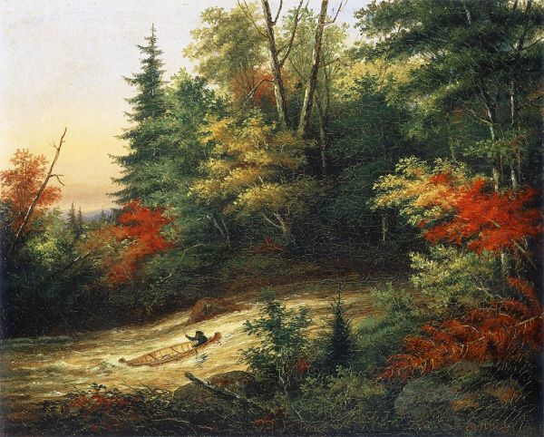 Shooting the Rapids, 1861 | Cornelius Krieghoff | Painting Reproduction