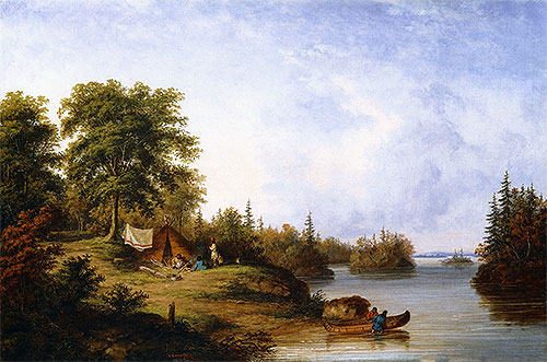 In the Thousand Islands, c.1858 | Cornelius Krieghoff | Painting Reproduction