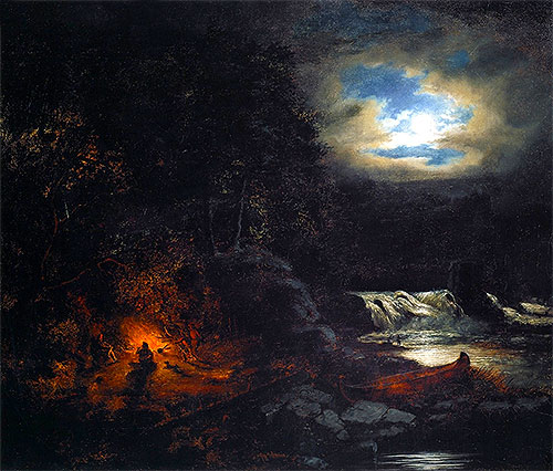 Portage near Falls of Grand'Mere, St. Maurice River | Cornelius Krieghoff | Painting Reproduction