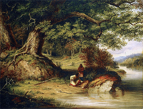 The Hunters, 1854 | Cornelius Krieghoff | Painting Reproduction