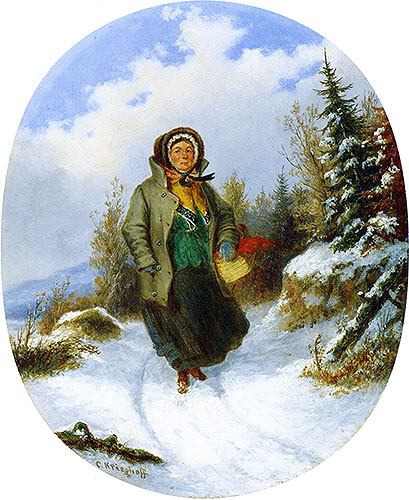Going to Market, c.1860 | Cornelius Krieghoff | Painting Reproduction