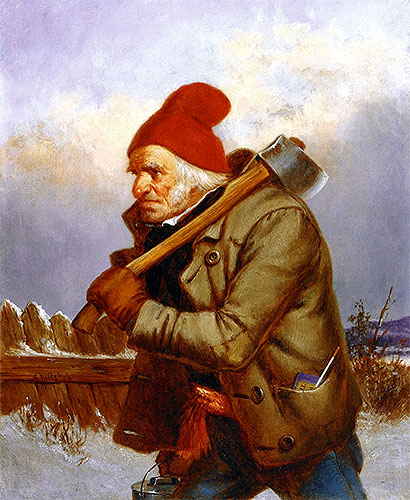 The Woodcutter, 1857 | Cornelius Krieghoff | Gemälde Reproduktion