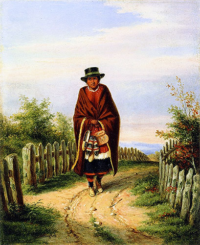 The Indian Moccasin Seller, c.1855 | Cornelius Krieghoff | Gemälde Reproduktion