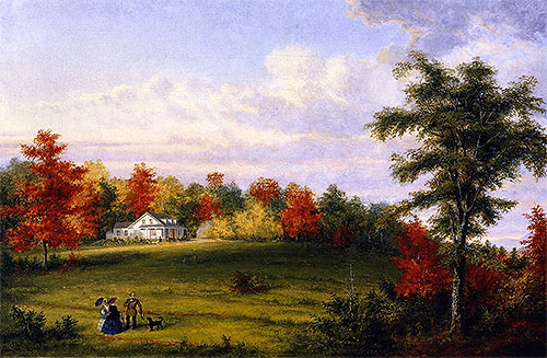 Das Landhaus von Capt. John Walker, nahe Quebec, 1857 von Cornelius Krieghoff | Gemälde-Reproduktion