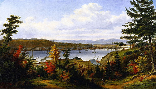 View of Quebec City from Pointe-Lévis, 1863 | Cornelius Krieghoff | Painting Reproduction