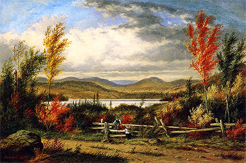 Lac Laurent: Autumn, 1862 | Cornelius Krieghoff | Painting Reproduction