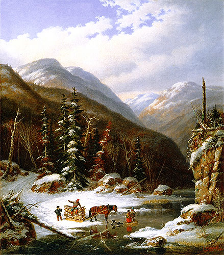 Im Jardin de Caribou, 50 Meilen unterhalb von Quebec | Cornelius Krieghoff | Gemälde Reproduktion
