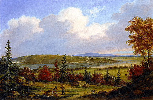 Quebec Viewed from Pointe-Lévis, 1853 | Cornelius Krieghoff | Gemälde Reproduktion