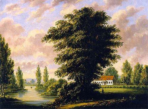 Lehnsgut in Sainte-Anne-de-la-Pérade | Cornelius Krieghoff | Gemälde Reproduktion