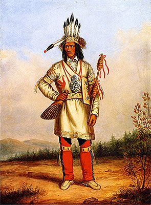 Chief Tanaghte, Delegate to Lord Elgin at Montreal, c.1849 | Cornelius Krieghoff | Gemälde Reproduktion