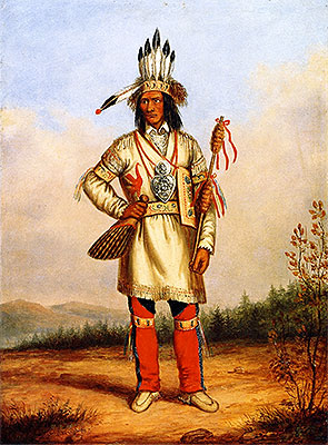 Chief Tanaghte, Delegate to Lord Elgin at Montreal | Cornelius Krieghoff | Painting Reproduction