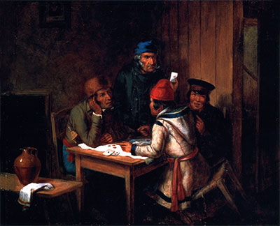A Game of Cards, 1848 | Cornelius Krieghoff | Gemälde Reproduktion