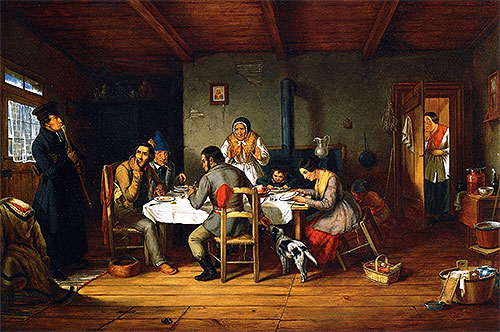 Breaking Lent (A Friday's Surprise), 1847 | Cornelius Krieghoff | Gemälde Reproduktion