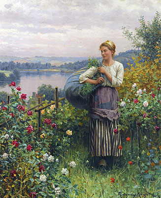 The Rose Garden, n.d. | Daniel Ridgway Knight | Gemälde Reproduktion