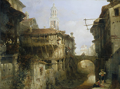 Old Buildings on the Darro, Granada, 1834 | David Roberts | Painting Reproduction