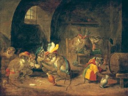 Affen spielen Karten | David Teniers | Gemälde Reproduktion