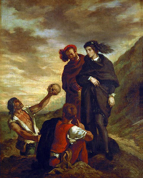Hamlet and Horatio in the Cemetery, 1839 | Eugène Delacroix | Painting Reproduction