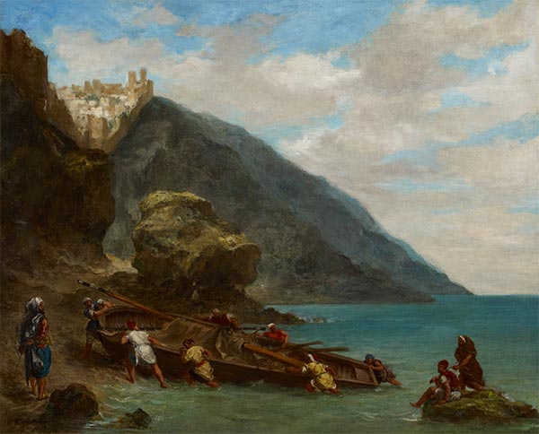 Blick auf Tanger von der Küste, c.1856/58 | Eugène Delacroix | Gemälde Reproduktion