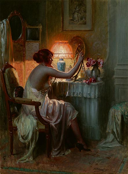 Au Boudoir, n.d. by Delphin Enjolras | Painting Reproduction