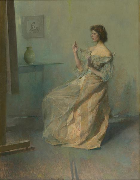 Die Halskette, c.1907 | Thomas Wilmer Dewing | Gemälde Reproduktion