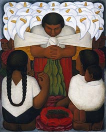 Flower Day, 1925 von Diego Rivera | Gemälde-Reproduktion