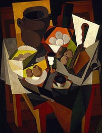 Still Life with Bread and Fruit, 1917 von Diego Rivera | Gemälde-Reproduktion