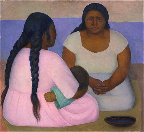 Two Women and a Child, 1926 | Diego Rivera | Gemälde Reproduktion