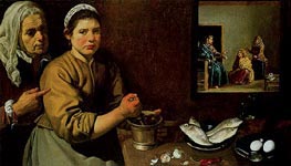 Christ in the House of Martha and Mary, 1618 by Velazquez | Painting Reproduction