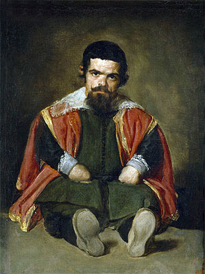 The Buffoon Sebastian de Morra, c.1646 by Velazquez | Painting Reproduction