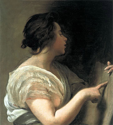 Female Figure (Sibyl with Tabula Rasa), c.1648 by Velazquez | Painting Reproduction