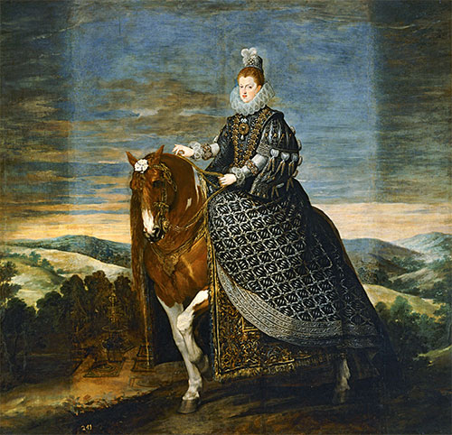 Queen Margarita de Austria on Horseback | Velazquez | Painting Reproduction