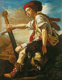 David with the Head of Goliath, c.1620 von Domenico Fetti | Gemälde-Reproduktion