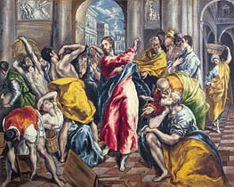 The Purification of the Temple, c.1600 by El Greco | Painting Reproduction