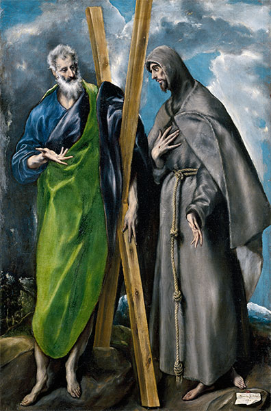 St. Andreas und St. Francis, c.1595 | El Greco | Gemälde Reproduktion