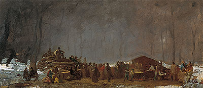 The Maple Sugar Camp - Turning Off, c.1865/73 | Eastman Johnson | Painting Reproduction