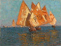 Italienische Boote auf dem Mittelmeer | Edgar Alwin Payne | Gemälde Reproduktion