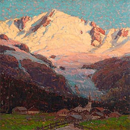 Village below Mont Blanc, Undated von Edgar Alwin Payne | Gemälde-Reproduktion